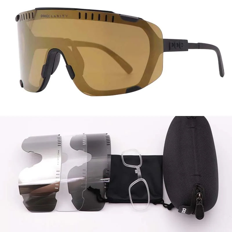P0C Devours 7 Colour Cycling Glasses Windproof Myopia Eye Protection for Mountain & Road Bikes Outdoor Sports Riding Gear