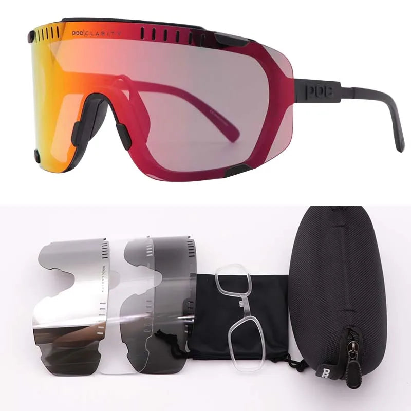 P0C Devours 7 Colour Cycling Glasses Windproof Myopia Eye Protection for Mountain & Road Bikes Outdoor Sports Riding Gear