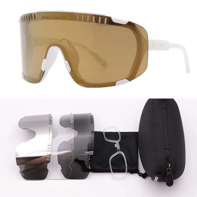 P0C Devours 7 Colour Cycling Glasses Windproof Myopia Eye Protection for Mountain & Road Bikes Outdoor Sports Riding Gear