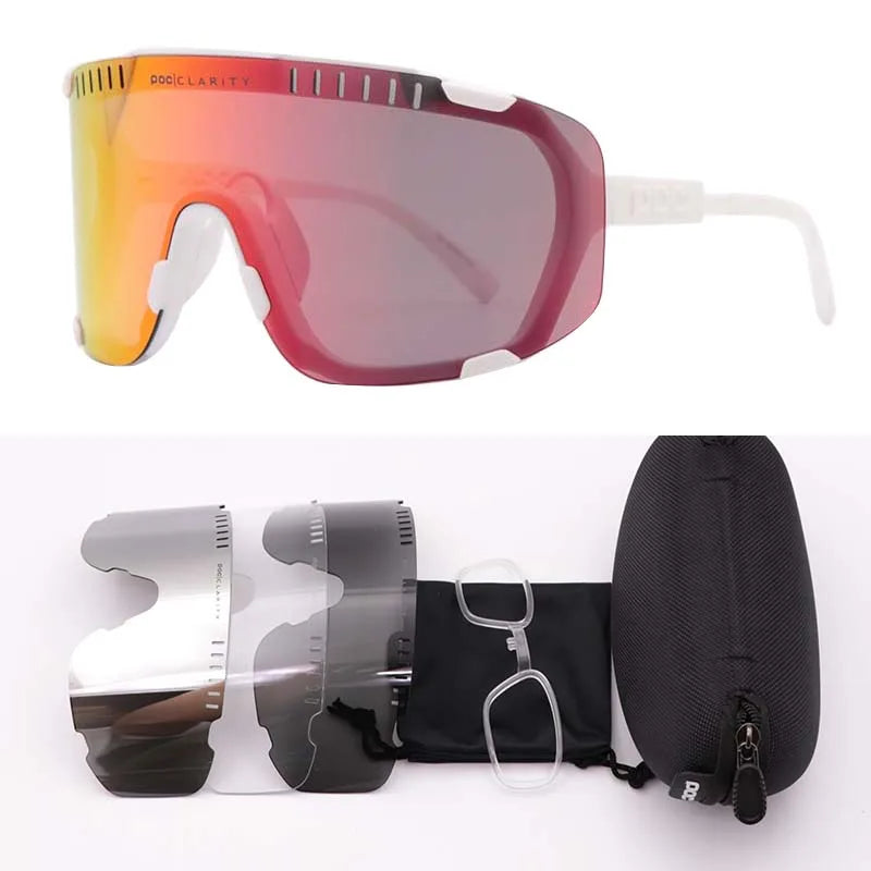 P0C Devours 7 Colour Cycling Glasses Windproof Myopia Eye Protection for Mountain & Road Bikes Outdoor Sports Riding Gear