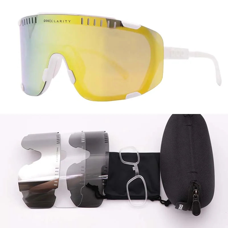 P0C Devours 7 Colour Cycling Glasses Windproof Myopia Eye Protection for Mountain & Road Bikes Outdoor Sports Riding Gear