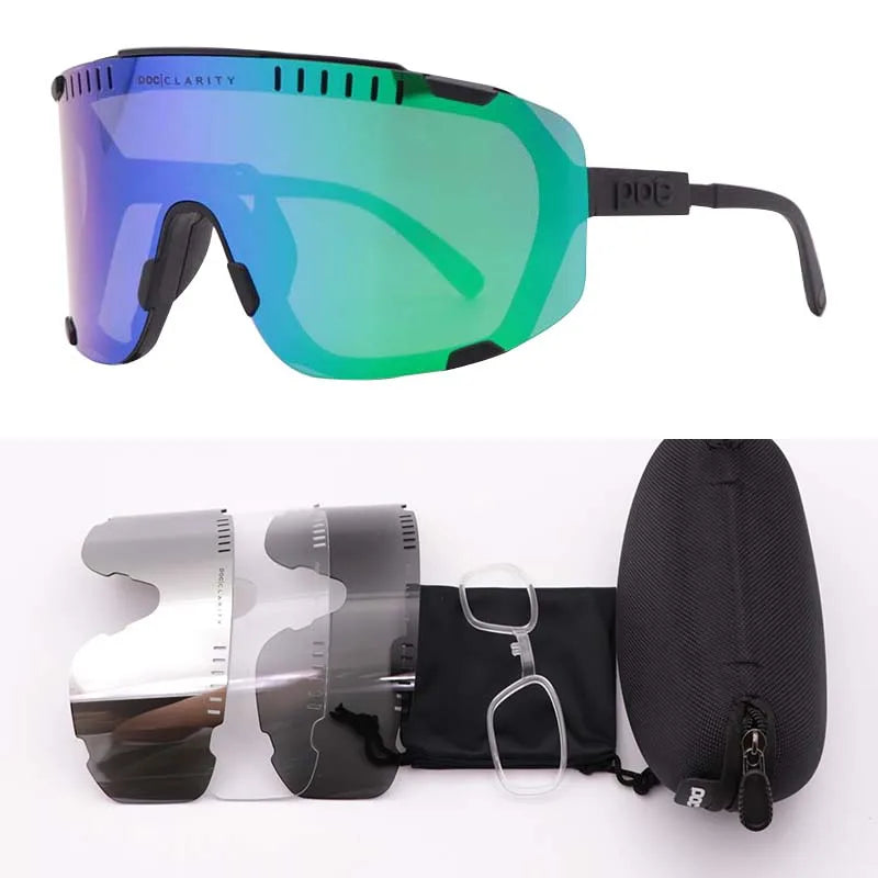 P0C Devours 7 Colour Cycling Glasses Windproof Myopia Eye Protection for Mountain & Road Bikes Outdoor Sports Riding Gear